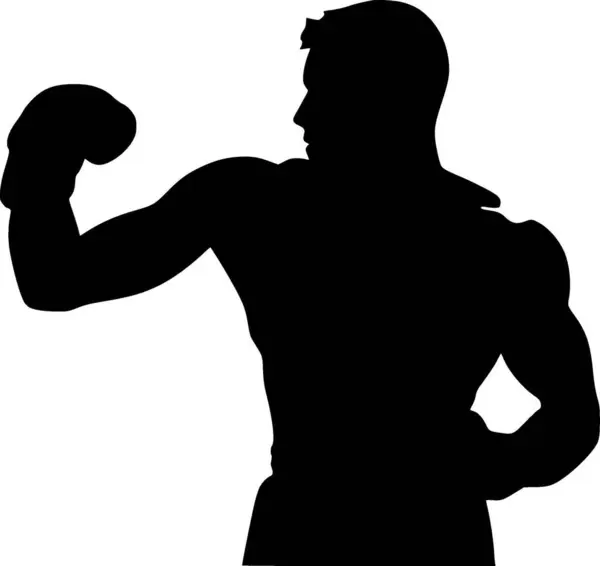 Boxeo Logo Minimalista Plano Ilustración Vectorial — Vector de stock
