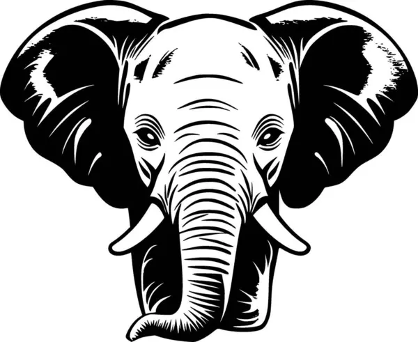 Bebê Elefante Ilustração Vetorial Preto Branco — Vetor de Stock