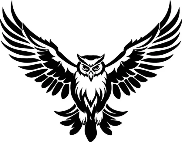 猫头鹰 简约和平坦的标志 矢量插图 — 图库矢量图片