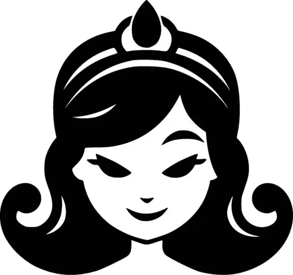 Prinsesse Minimalistisk Fladt Logo Vektorillustration – Stock-vektor