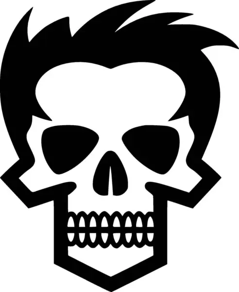 stock vector Skull - black and white isolated icon - vector illustration