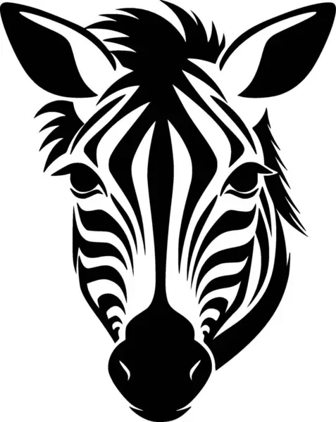 Zebra Ícone Isolado Preto Branco Ilustração Vetorial — Vetor de Stock