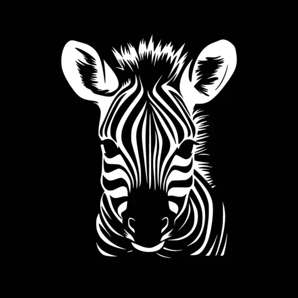 Zebra Bebê Ícone Isolado Preto Branco Ilustração Vetorial — Vetor de Stock
