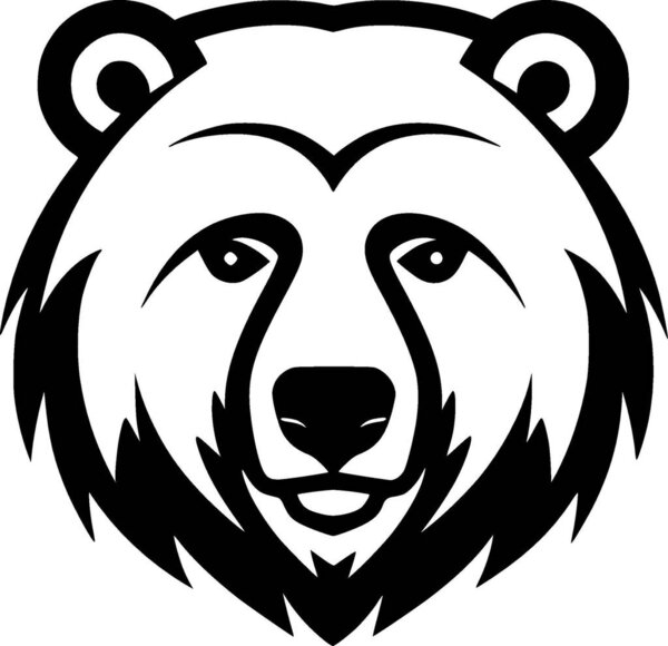 Медведь - минималистский и плоский логотип - векторная иллюстрация