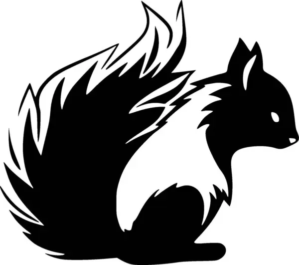 Skunk Black White Vector Illustration — Stock Vector