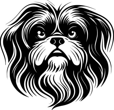 Shih tzu - minimalist ve düz logo - vektör illüstrasyonu