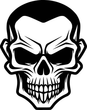 Skull - black and white vector illustration clipart