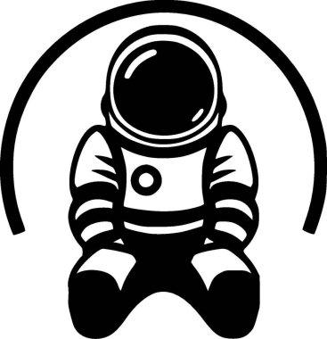 Astronot - minimalist ve basit siluet - vektör illüstrasyonu