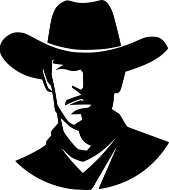 Cowboy - minimalist and simple silhouette - vector illustration clipart