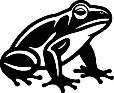 Kurbağa - minimalist ve düz logo - vektör illüstrasyonu