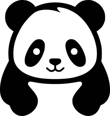 Panda - minimalist ve basit siluet - vektör illüstrasyonu