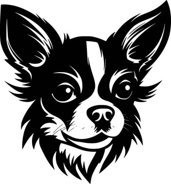 Chihuahua - minimalist ve basit siluet - vektör çizimi