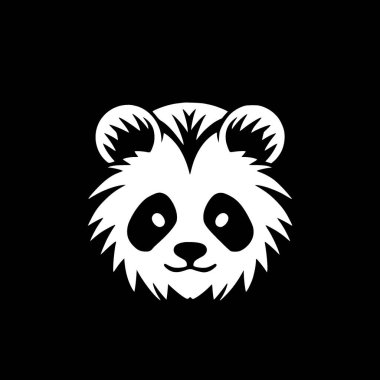 Panda - black and white isolated icon - vector illustration clipart