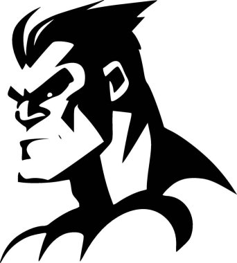 Beast - black and white vector illustration clipart