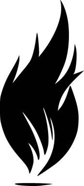 Ateş - siyah ve beyaz vektör çizimi