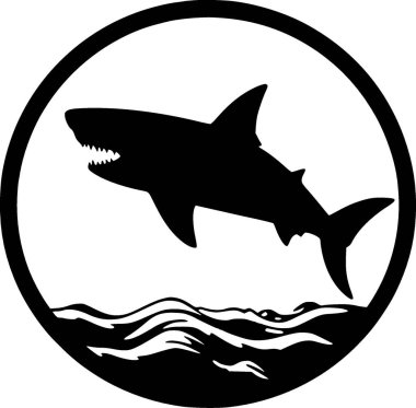 Köpekbalığı - minimalist ve basit siluet - vektör illüstrasyonu