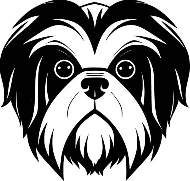 Shih tzu - minimalist ve düz logo - vektör illüstrasyonu