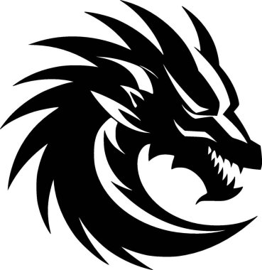 Dragon - minimalist ve düz logo - vektör illüstrasyonu