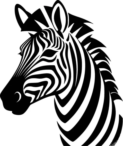 Zèbre Logo Plat Minimaliste Illustration Vectorielle — Image vectorielle