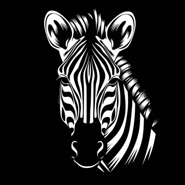 Zebra Ícone Isolado Preto Branco Ilustração Vetorial — Vetor de Stock