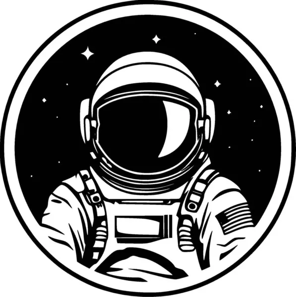 Astronaut Minimalistické Ploché Logo Vektorová Ilustrace — Stockový vektor