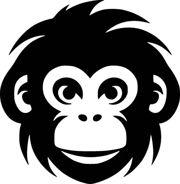 Opice Minimalistické Ploché Logo Vektorová Ilustrace — Stockový vektor