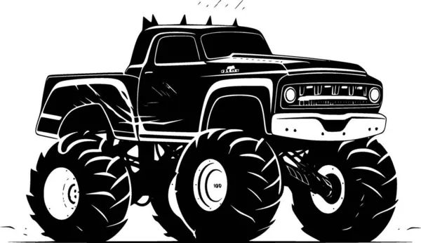 Monster Truck Silueta Minimalista Simple Ilustración Vectorial — Archivo Imágenes Vectoriales