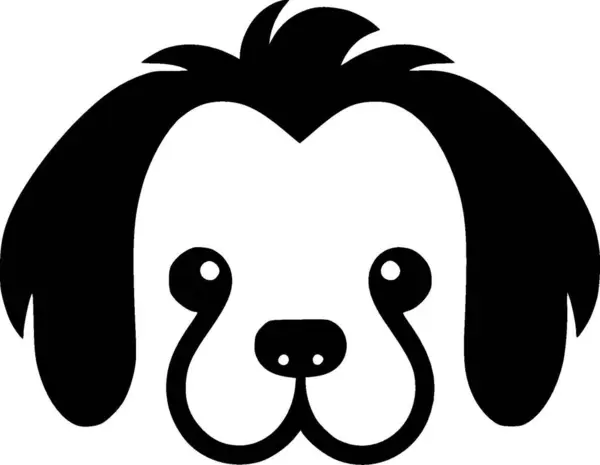 stock vector Puppy - black and white vector illustration