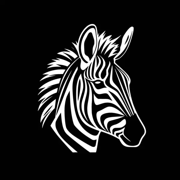 Zebra Black White Vector Illustration — Stock Vector