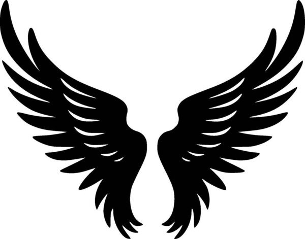 Angel wings - minimalist and flat logo - vector illustration