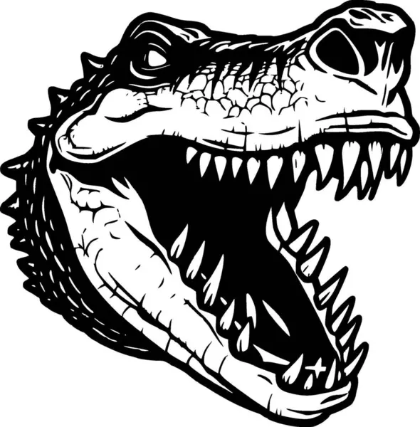 Крокодил Минималистский Простой Силуэт Векторная Иллюстрация — стоковый вектор