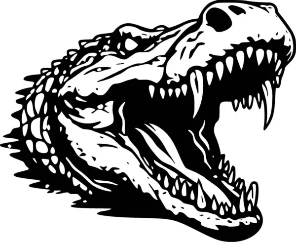 stock vector Crocodile - black and white vector illustration