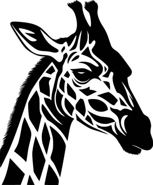 长颈鹿 简约和平坦的标志 矢量插图 — 图库矢量图片