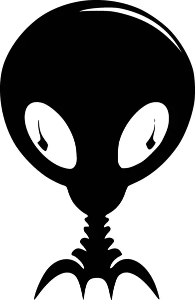 Инопланетянин Черно Белый Значок Векторная Иллюстрация — стоковый вектор