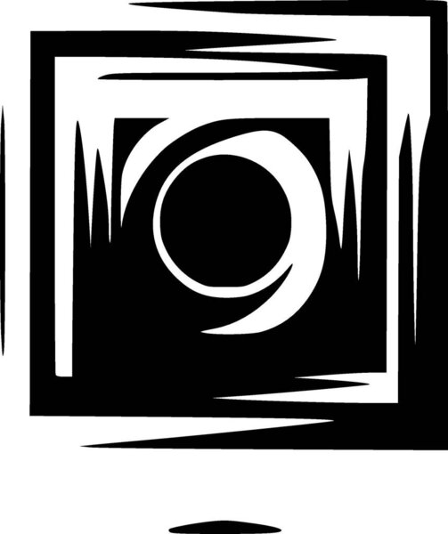 Геометрическая - черно-белая векторная иллюстрация