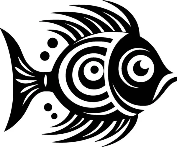 stock vector Fish - black and white vector illustration