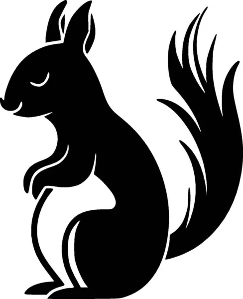 Squirrel Minimalist Flat Logo Vector Illustration — Stock Vector