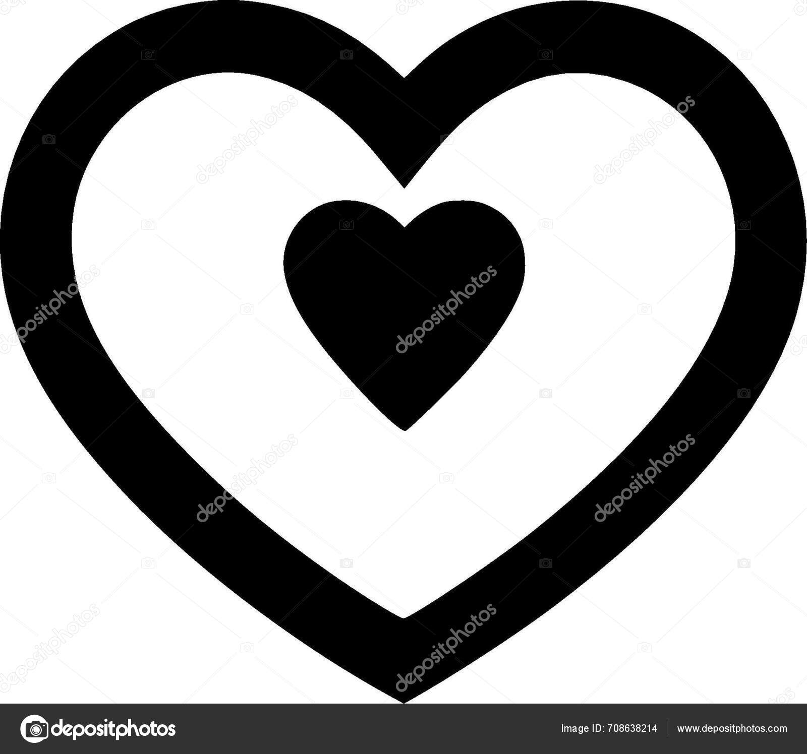 Heart Black White Vector Illustration Stock Vector by ©CreativeOasis