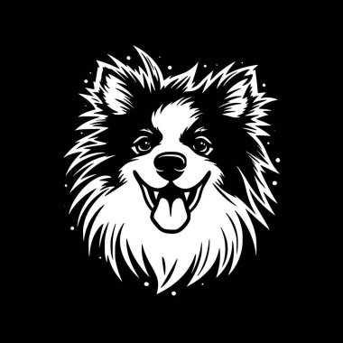 Pomeranian - minimalist ve basit siluet - vektör illüstrasyonu