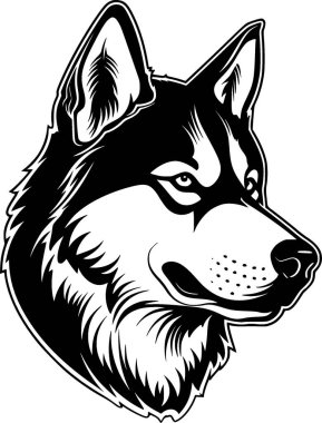 Sibirya Husky - yüksek kalite vektör logosu - t-shirt grafiği için ideal vektör çizimi