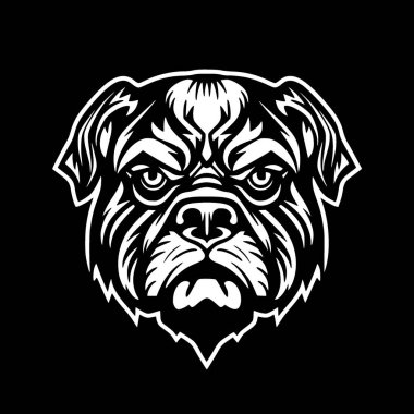Bulldog - minimalist ve düz logo - vektör illüstrasyonu