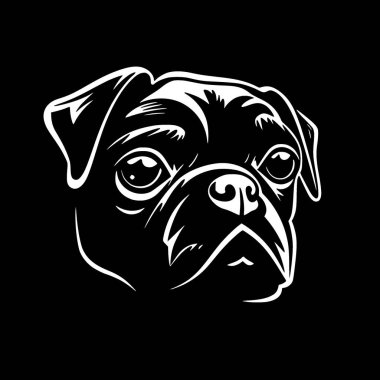 Pug - minimalist ve düz logo - vektör illüstrasyonu