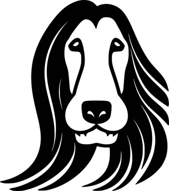 Afghan hound - minimalist and flat logo - vector illustration clipart