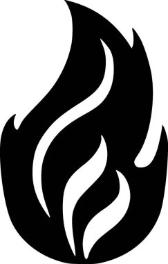 Ateş - minimalist ve düz logo - vektör illüstrasyonu