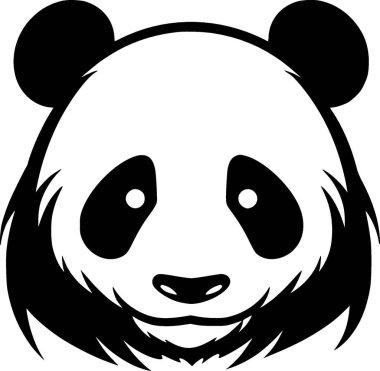 Panda - minimalist ve düz logo - vektör illüstrasyonu