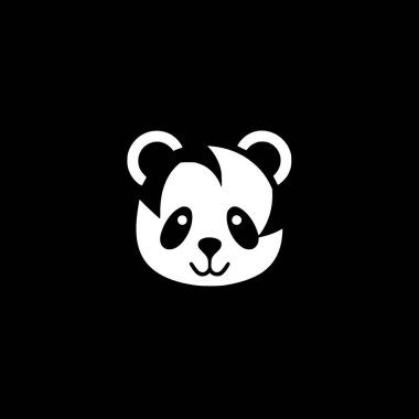 Panda - minimalist ve basit siluet - vektör illüstrasyonu