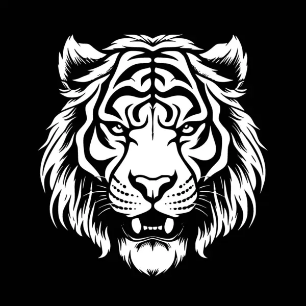 Tigre Logotipo Minimalista Plana Ilustração Vetorial — Vetor de Stock