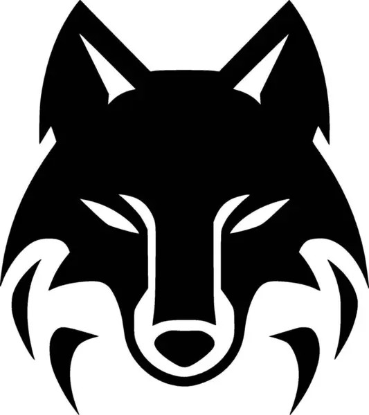 Wolf Musta Valkoinen Eristetty Kuvake Vektorikuvaus — vektorikuva