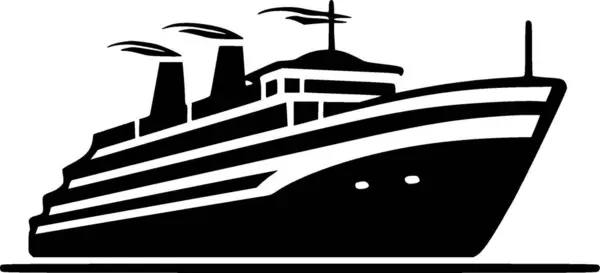 Crucero Icono Aislado Blanco Negro Ilustración Vectorial — Vector de stock