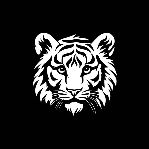 Tiger Minimalistische Und Einfache Silhouette Vektorillustration — Stockvektor